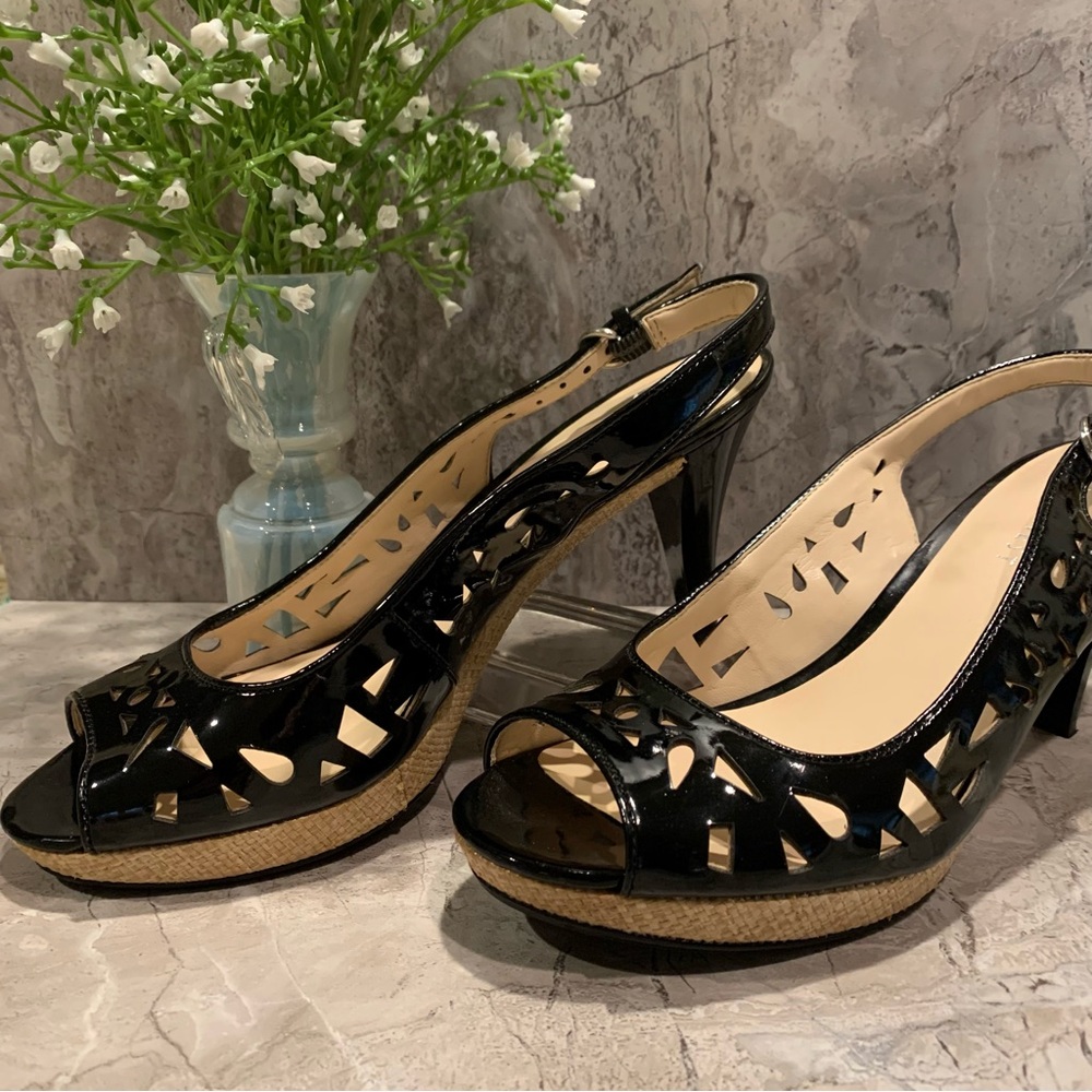 Nine West black sling back 3" pumps. EUC. - Picture 2 of 5